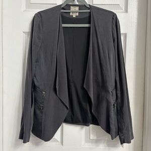 GO BY GO SILK Charcoal Open Blazer Jacket Washable Silk Size 4